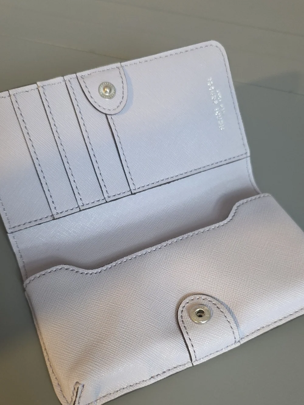 HENRI BENDEL NEW YORK Lavender Saffiano Leather Bifold Wallet